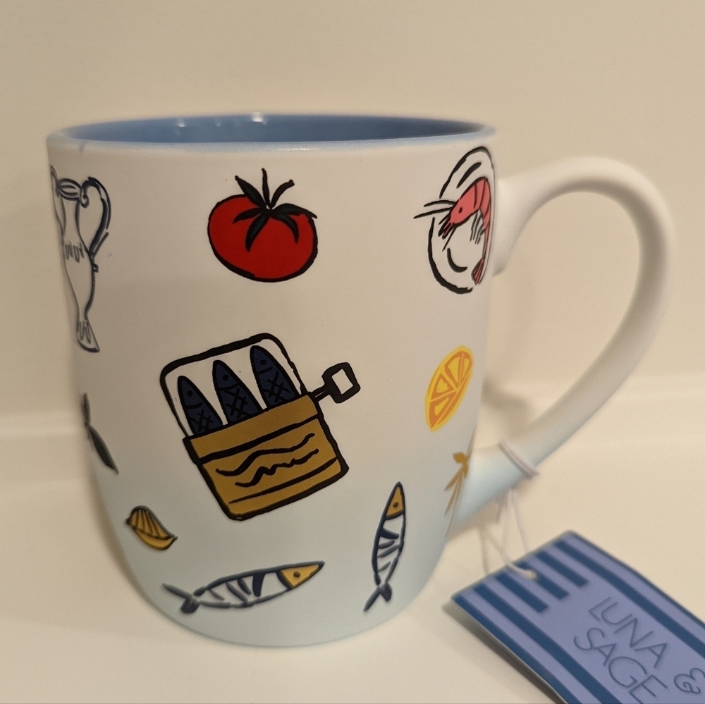 Luna & Sage White Mug with Costal Italy Design